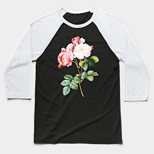 Vintage Red Roses Flower Illustration Baseball T-Shirt